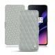 レザーケース OnePlus 6T - Gris - Couture ( Nappa - Pantone W428C ) 