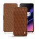 レザーケース OnePlus 6T - Marron - Couture ( Nappa - Pantone 1615C ) 