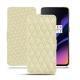 Capa em pele OnePlus 6T - Ivoire - Couture ( Sleek P C12 - White ) 