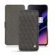 Lederschutzhülle OnePlus 6T - Anthracite - Couture ( Pantone 424C ) 