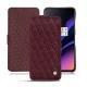 Capa em pele OnePlus 6T - Lie de vin - Couture ( Pantone 5115C ) 