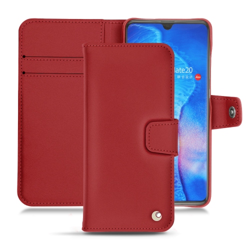Huawei Mate 20 leather covers and casesRouge ( Nappa - Pantone #d50032 ) 