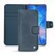 Huawei Mate 20 leather case - Jean vintage ( Roughtcut - Pantone 285U  ) 
