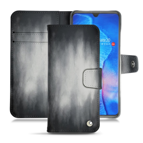 Housses, étuis et coques prestige en cuir pour Huawei Mate 20 par NoreveGris Patine