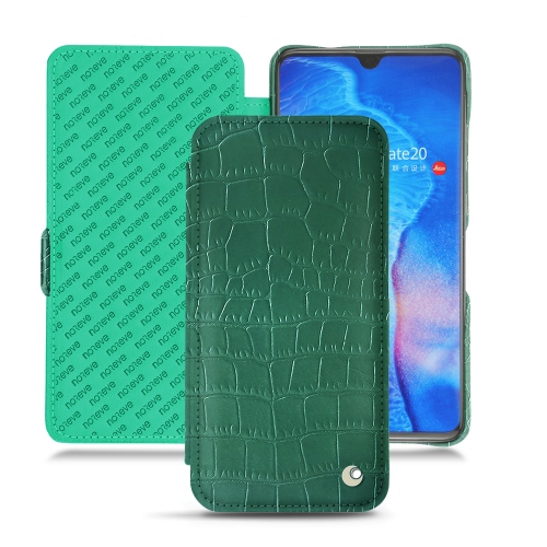 レザーケース Huawei Mate 20Crocodile pino ( Pantone #173F35 ) 