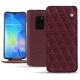 Custodia in pelle Huawei Mate 20 - Lie de vin - Couture ( Pantone 5115C ) 
