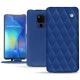 Capa em pele Huawei Mate 20 X - Bleu océan - Couture ( Nappa - Pantone 293C ) 