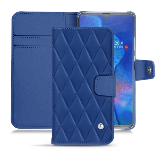 Lederschutzhülle Huawei Mate 20XBleu océan - Couture ( Nappa - Pantone #15458a) 