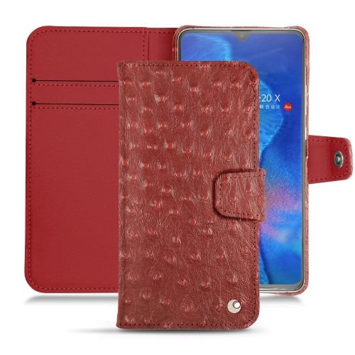 Capa em pele Huawei Mate 20XAutruche ciliegia ( Pantone #a4343a ) 