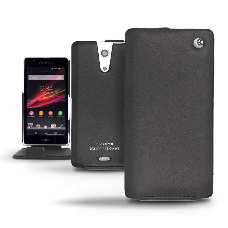 Custodia in pelle Sony Xperia ZR  - Noir ( Nappa - Black ) 