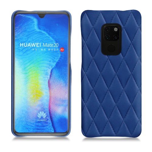 Capa em pele Huawei Mate 20Bleu océan - Couture ( Nappa - Pantone #15458a) 