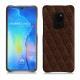 Huawei Mate 20 leather cover - Châtaigne - Couture ( Pantone 476C ) 