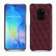 가죽 커버 Huawei Mate 20 - Lie de vin - Couture ( Pantone 5115C ) 