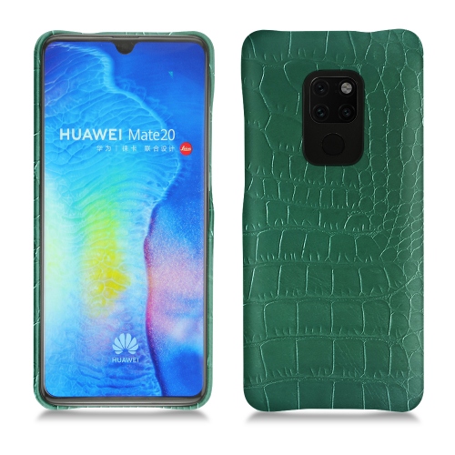 Custodia in pelle Huawei Mate 20Crocodile pino ( Pantone #173F35 ) 