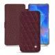 Housse cuir Huawei Mate 20 X - Lie de vin - Couture ( Pantone 5115C ) 