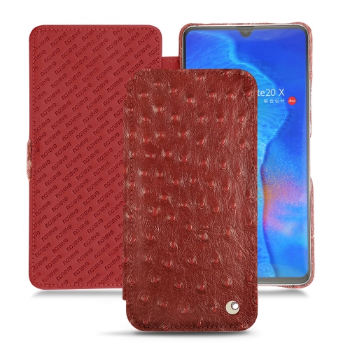 Huawei Mate 20 X leather casesAutruche ciliegia ( Pantone #a4343a ) 