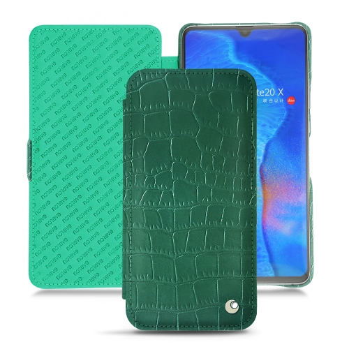 Protections de luxe (housse, étui, coque) pour Huawei Mate 20 XCrocodile pino ( Pantone #173F35 ) 