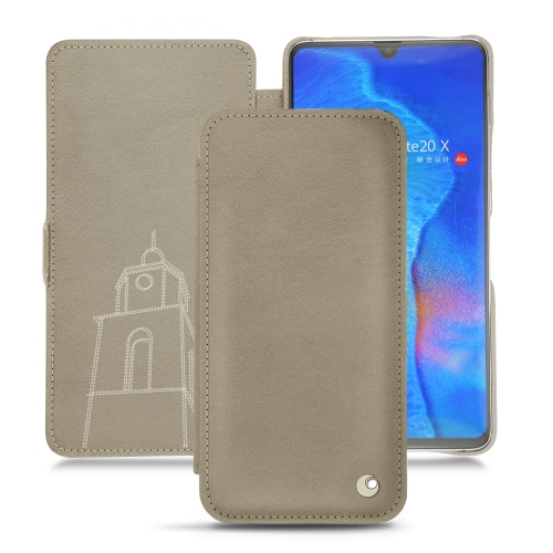 Huawei Mate 20 X leather casesDarboun sabla ( Pantone #BCB1A1 )