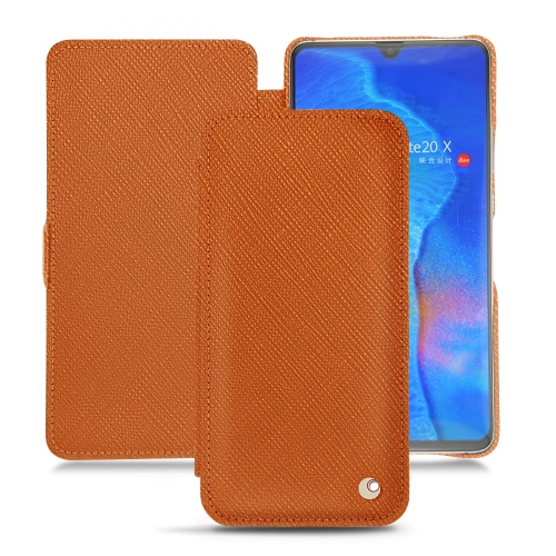 Huawei Mate 20 X leather casesOrange vibrant ( Pantone #e36b39 ) 
