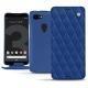 レザーケース Google Pixel 3 XL - Bleu océan - Couture ( Nappa - Pantone 293C ) 
