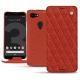 Google Pixel 3 XL leather case - Papaye - Couture ( Pantone 180C ) 