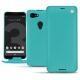 Google Pixel 3 XL leather case - Bleu fluo