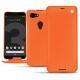 Google Pixel 3 XL leather case - Orange fluo