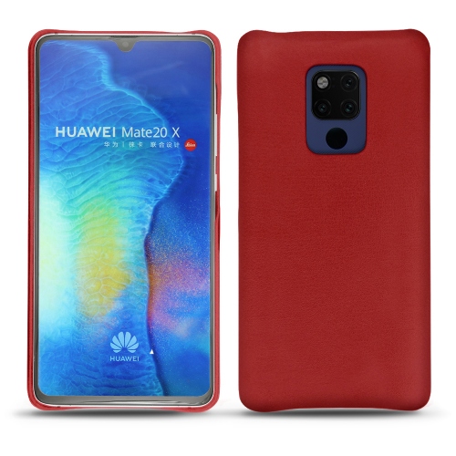 Huawei Mate 20 X leather cases and coversRouge ( Nappa - Pantone #d50032 ) 
