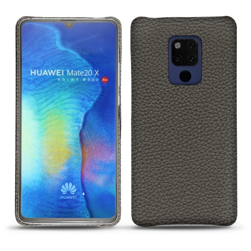 Protections cuir (housse, étui, coque) fabriquées main pour Huawei Mate 20 X Anthracite ( Pantone #41403c ) 