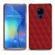 Huawei Mate 20 X leather cover - Rouge - Couture ( Nappa - Pantone 199C ) 