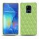 Coque cuir Huawei Mate 20 X - Vert olive - Couture ( Nappa - Pantone 578U ) 