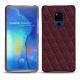 Lederschutzhülle Huawei Mate 20 X - Lie de vin - Couture ( Pantone 5115C ) 