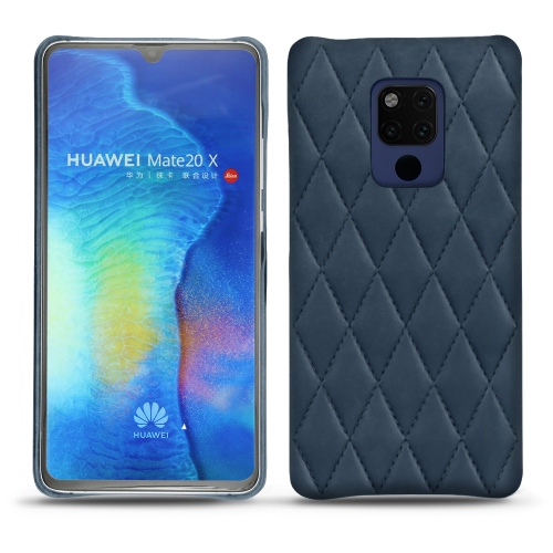 Huawei Mate 20 X leather cases and coversJean vintage - Couture ( Pantone #2f414f  ) 