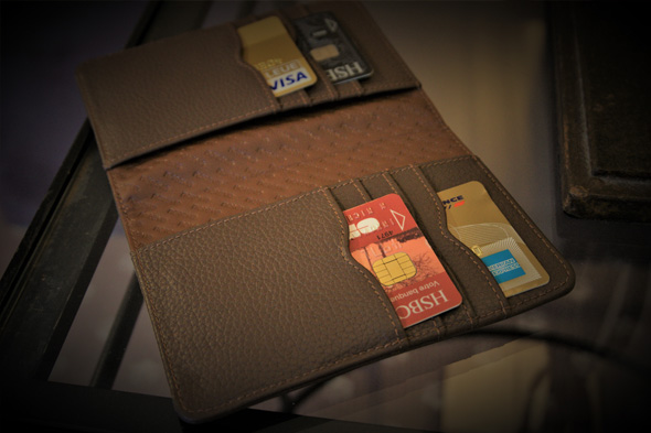 Leather case for passport - 8 credit cards