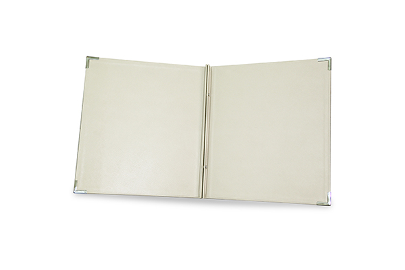Restaurant menu cover with screwpost binding