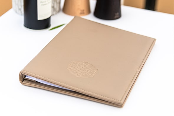 Restaurant menu cover with screwpost binding - A5